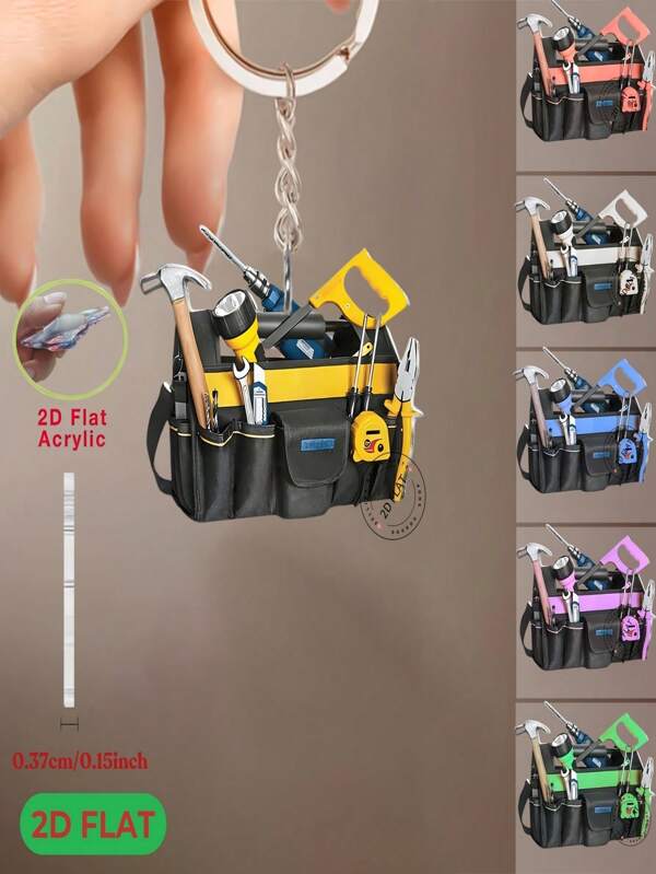 Llavero de acero inoxidable plano 2D de acrílico - Adecuado para llaves de coche, decoración de mochilas, colgante de oficina, recuerdos de fiestas, colgante de teléfono móvil, llaves de casa, bolsa de gimnasio e identificación de equipaje. No es 3D.