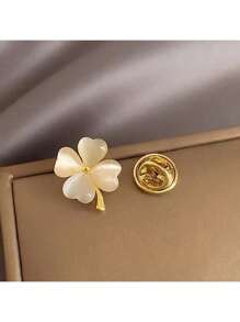 3 件套女士优雅花卉胸针，猫眼石花朵设计合金胸针，个性化配饰，适用于毛衣、围巾，可爱别针，防曝光连衣裙配饰，衣服包包饰品，学校办公室配饰，衬衫夹克珠宝，圣诞节万圣节衣服别针，有趣的教师礼物 - 金色 - 查看 8