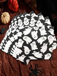 [Set da 16 pezzi/20 pezzi] Tovaglioli con motivi di Ognissanti, 2 veli in carta morbida, dimensioni aperte 33cm*33cm, adatti per feste del tè, feste di compleanno, decorazioni per feste, forniture per feste, decorazioni per vacanze, forniture per vacanze