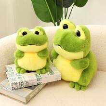 1pc Cute Cartoon Frog Plush Doll, Soft Stuffed Frog Doll Plush Frog Cushion Decoration, Great Birthday Gift For Children - Multicolor - View 10
