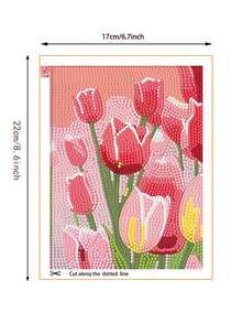 Kit de pintura floral com diamantes para iniciantes, decoração de flores com bordado de diamantes faça você mesmo, presente de arte e artesanato com diamantes