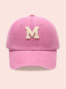 1 件男女字母印花水洗棒球帽，适合户外活动和日常佩戴的太阳帽，防晒 - 粉色 - 查看 13