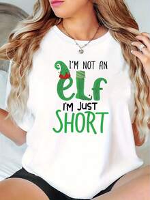 Women'S Casual Sports-Shirt, Round Neck, Short Sleeves With Letter Prints, A Comfortable Summer Holiday TopMinimalist Style  Sweatshirt - 白色 - 查看 1