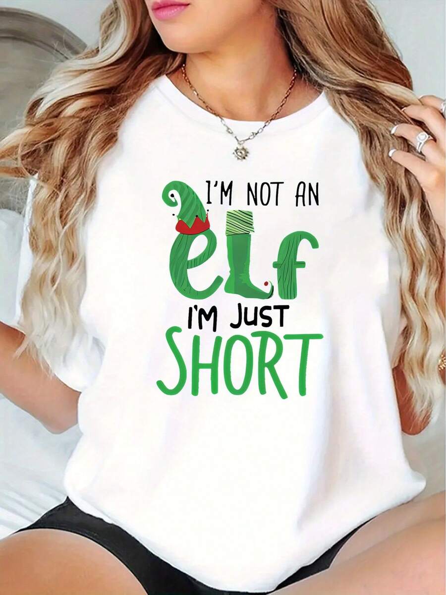 Women'S Casual Sports-Shirt, Round Neck, Short Sleeves With Letter Prints, A Comfortable Summer Holiday TopMinimalist Style  Sweatshirt - 白色 - 查看 1