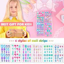 144 Pieces Press On Nails, Acejoz Summer Style Girls Fake Nails Stick On Nail Tips Children Full Cover Short False Fingernails For Boys Girls Kids Nail Art Decoration