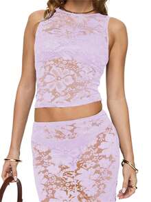 Women Tank Tops & Camis - 淺紫色 - 查看 6