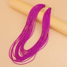 1pc Exaggerated Multi-Layer Pendant Handmade Heavy Beaded Necklace, Bohemian Style European, African, Middle Eastern Fashion Retro Seed Bead Necklace, Suitable For Party/Vacation