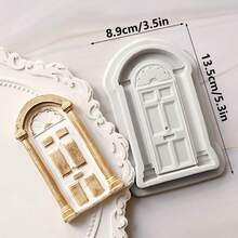 New Christmas Silicone Mold Bow Wreath Christmas Cake Decoration, Large & Small Lamp Post Decor, European Style Doorway, DIY Chocolate Baking Mold - Light Grey - View 14