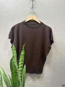European And American Style Bat Sleeve Blouse Summer Fashion - Brown - View 4