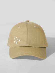 1 Pc Adjustable Printed Double Heart Baseball Cap, Outdoor Sun Ion Casual Hat, Suitable For Spring, Autumn, Travel, Beach, Y2K Style For Boys And Girls - Baseball Cap - View 6