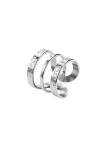 1pc Fashion Minimalist Hollow Infinity Symbol Stainless Steel Ring, Everyday Wear For Women