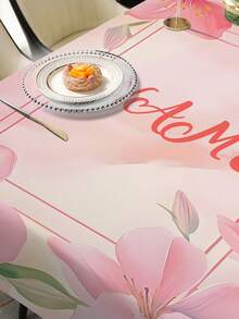 1 块定制矩形花卉桌布，添加您自己的文字，个性化桌布，防油且可擦拭，快速提升客厅氛围，营造舒适的家居氛围，适合婚礼、派对、餐厅、户外、野餐、所有季节和节假日