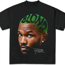 Frank Oceans Shirt Rap Tee Concert Merch Blonds Album Cover Graphic T-Shirt COTTON New Arrival Anime Clothes T Shirts For Men - 黑色 - 查看 1