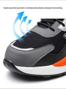 RAYDLINX Men's Summer Breathable Steel Toe Work Safety Shoes - Anti-Smash, Anti-Puncture, Comfortable, Anti-Odor, For Construction Sites