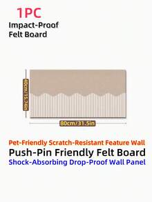 ‌1PC Self-Adhesive Felt Wall Panel‌ - No Drill Multi-Functional Decorative Board, Nordic Minimalist Geometric Wall Sticker, Reusable Photo Display & Memo Board For Bedroom/Office, Soundproof & Scratchproof Polyester Felt Background Panel - Multicolor - View 3