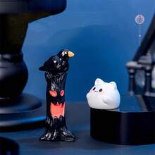 4 Stücke Halloween Dekorationen Geist Teufel Krähe Baum Harz Kunsthandwerk DIY Dekorationen Accessoires Tischdekor