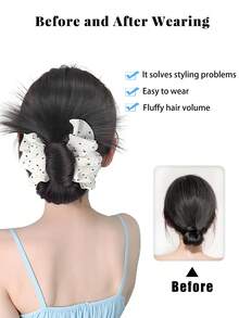Clip de pelo sintético para mujer, clip de pelo con flor de plumas, clip de pelo para moño bajo, peinado postizo, clip de pelo occipital, clip de pelo de moda otoñal para mujer, accesorios de pelo de otoño, elegante clip de pelo tipo garra, clip de pelo, clip de pelo de disfraz de vacaciones de invierno para mujer - Multicolor - Ver 6