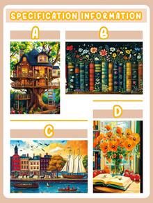 1 Hộp giấy bìa cứng xếp hình độ khó cao (Không có khung), Giải tỏa căng thẳng & Câu đố hoạt hình trí tuệ, Câu đố quà tặng - Nhiều màu - Xem 11