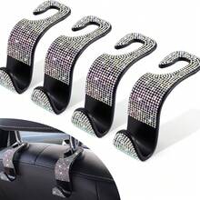 2 ganchos para asiento de coche con cristales brillantes, ganchos colgadores para reposacabezas de automóvil, ganchos traseros para bolso, bolsa de la compra, ropa de color rojo - 2 piezas - Ver 17