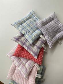 1Pc Photo Props Coasters Quality Table Cloth Lattice Series Cloth Placemats Table Decor Square Coffee Cup Placemat Home - Multicolor - View 7