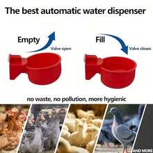 12件套家禽饮水碗，家禽自动饮水器套装，优质PP材质饮水器 - 自停式，耐用，易于安装，浮动式重力喂食器饮水杯碗，带打孔器，适用于鸡、鸭、鸟和火鸡。无需电动自动补水装置。 - 彩色 - 查看 8