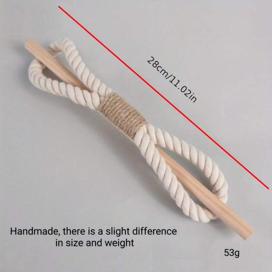 2 件天然木材和黄麻绳手工窗帘系带，适用于家庭、办公室、酒店、婚礼装饰（乳白色） - 亞麻+實木 - 查看 1