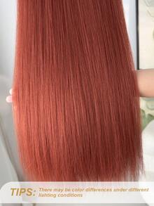 22" Straight Hair Extensions Clip-In, Orange & Red, Women's 18" Wavy Synthetic Hair Extensions Clip-In, Silver - Burnt Orange - View 8