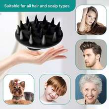 4pcs Silicone Body Brush Set - Includes: 1 Long Handle Back Scrubber, 1 Short Handle Shower Brush, 1 Hair Washing Brush And 1 Face Cleansing Brush. Non-Electric Handheld Body Brush/Face Brush, Non-Slip Handle, Strong Cleaning Power, Soft Bristles, Can Clean And Massage All Parts Of The Body. Cleaning Tool, Massage Tool - Black - View 7