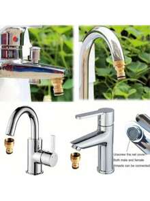 1pc Anti-Leakage Quick Connect Garden Hose Adapter - (Various Styles, Fits Different Sizes) Brass Faucet/Washing Machine Thickened Faucet, Inlet Pipe, Brass Faucet Interface Adapter, Durable, Anti-Rust Faucet Converter, Convenient For Watering - Multicolor - View 4