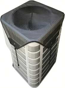 1Pc Durable 28inx28in" Outdoor Central Air Conditioning Cover - Protective Mesh Design With Secure Mounting Hooks, Black Frame, Air Conditioner Safety|Mesh Design Cover|Sturdy Mesh Construction