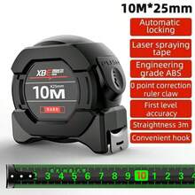 荧光钢卷尺 - 自锁、可伸缩、高精度、加厚、耐磨，适合暗夜工作和测量工作