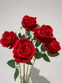 1/3/5/10/20pcs Red Rose Artificial Bridal Bouquet, Faux Flower Flower Arrangement Decoration, Fake Rose Artificial Rose For Valentine's Day Gifts, Wedding Party, Home Decoration, Birthday Gifts,Wedding Decorations,Fall Decor