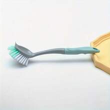 1pc Multi-Purpose Kitchen Cleaning Brush With Long Handle - Durable Plastic, Ideal For Pots, Dishes & Household Surfaces - Multicolor - View 10