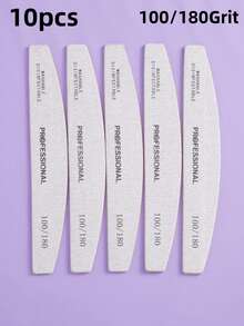 5pcs Nail File, 100/180 Grit Nail Files For Natural Nails, Professional Strong Emery Boards For Nails Doubled Sides Washable Fingernail Files Manicure Tool Set - Light Grey - View 12