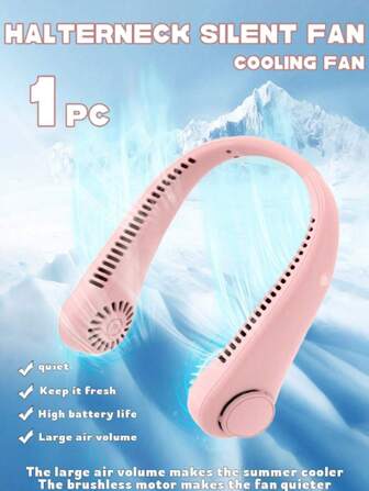 AIRPROSSING New Portable Leafless Halter Neck Fan, Third Generation Slouchy USB Rechargeable Small Fan, Vortex Air Outlet, Three-Speed Adjustment