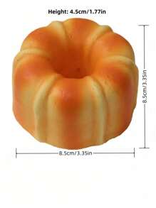 1个慢回弹软萌玩具，带揉捏音乐，回弹缓慢，可爱造型，柔软舒适，逼真食物造型，面包蛋糕，带有专属面包香味 - 彩色 - 查看 4