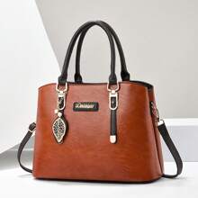 Women Shoulder Bags - 土黃拼咖啡 - 查看 8