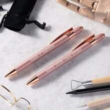 Personalised Engraved Pen Multicolor With Stylus & Pouch, Personalized Rose Gold Pens,New Job Gift For Him Her, Encouragement Gift For Uni Students, You Can Do It Gifts,Thank You Gifts For Teachers, Colleague Gift Pen For Her, Student School Leavers Presents,Personalised Gift Pens For Women, Teacher Gifts, Fancy Custom Pen - Rose Gold Pen - View 9