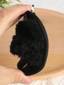 1 Pair Girls & Boys Thermal Lined Elastic Band Slip-On Design Infant Toddler Sandals & Slippers Slippers, Winter - Black - View 8