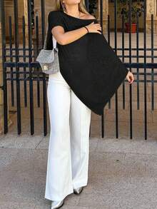 Fashionable & Elegant Loose Knitted Cardigan Shawl, Women, Oversized Fit, Lightweight, Very Chic, Suitable For Spring/Summer Casual, Leisure, Travel, Beach, Versatile Styles