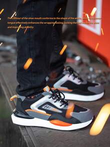 RAYDLINX Men's Summer Breathable Steel Toe Work Safety Shoes - Anti-Smash, Anti-Puncture, Comfortable, Anti-Odor, For Construction Sites