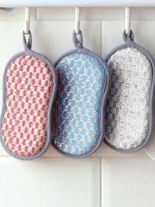 10 件彩色厨房超细纤维海绵，可重复使用双面不锈钢清洁垫，适用于锅具和炉灶的柔软清洁刷，款式和颜色随机