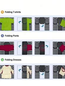 1pc Shirt Folding Board, Shirt Storage Rack, T-Shirt Folding Board, Easy & Quick Clothing Folding Tool For Adults & Kids, Minimalist Design For Spring & Summer Tops - Multicolor - View 3