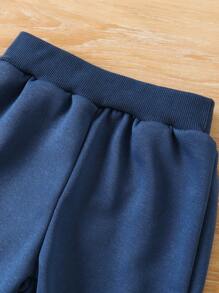 2pcs Baby/Baby Boy Casual Sports Cute Dinosaur Print Crew Neck Long Sleeve Top And Relaxed Pants Outfit, Suitable For Outdoor Wear, Autumn/Winter