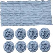 12pcs Cheese Cloth Napkins, 19.69 X 19.69 Inches Dinner Napkins With Ruffle Decor, Suitable For Home, Wedding, Bridal Shower, Party, Christmas, Family Gathering, Picnic (Ash Blue) - Multicolor - View 6