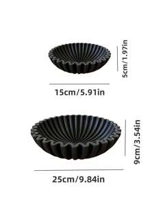 1 Stück handgefertigte Harzteller in Fächerform mit Lotosblattrand Dekor, geeignet für Innen- und Außendekoration Zuhause, Couchtisch, Küchentheke, Schüssel für Schlüssel im Eingangsbereich, Dekoration für Weihnachten, Halloween, Ostern, Erntedankfest, ohne Strombedarf