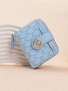 New Lychee Texture Letter Wallet Multi-Card Slots Short Style Small Women Purse Thickened Korean Fashion Vintage Coin Pouch For Women Wallet Mini Wallet Purse Wallet Small Wallet Cute Wallet Wallet - Blue - View 5