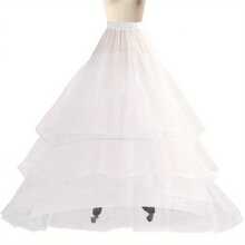 White Underskirt For Women, Bridal Wedding Dress, Slip, Petticoat, 2 Steels 3 Tulle Layered Crinoline Slip, Suitable For Wedding, Banquet, Performance, Party