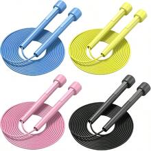 1 cuerda de saltar ajustable, cuerda de saltar rápida para hombres y mujeres, cuerda de saltar de PVC para fitness, cuerda de saltar para ejercicio, cuerda de saltar antideslizante de PVC de velocidad. - aleatorio - Ver 2