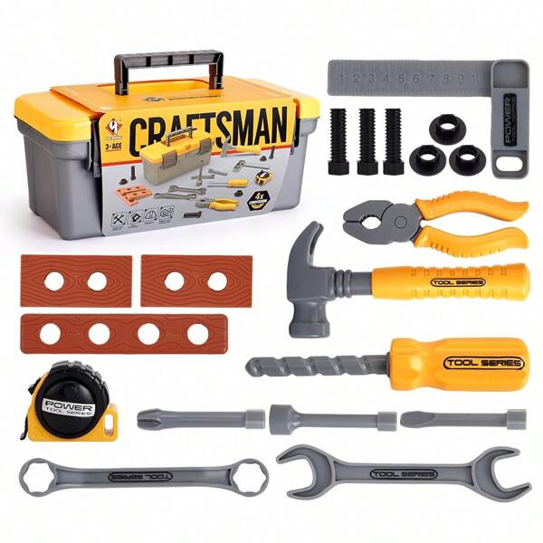 Tool Box Toy, 20pcs/Set Simulation Tool Box Repair Toy, DIY Assembly Tool Box For Pretend Game, Fun Educational Activity For Teenager Imagination Development